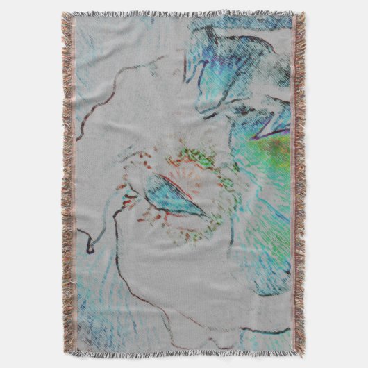 Geworpen Werpdeken Natuur Blauw Groen Deken (Voorkant Verticaal)