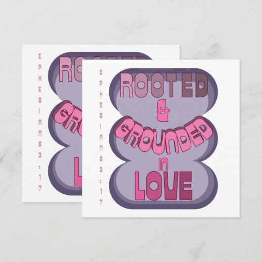 Geworteld en gegrond in liefde Christelijk Motivat Feestdagenkaart (Voorkant / Achterkant)