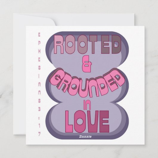 Geworteld en gegrond in liefde Christelijk Motivat Feestdagenkaart (Achterkant)