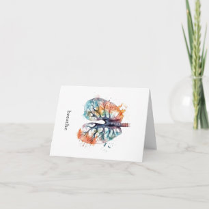 Geworteld in Adem Aquarel Longen Op Maat Gemaakt Feestdagen Kaart