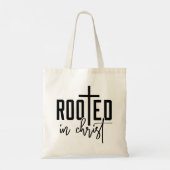 Geworteld in Christ Faith Based Graphic Christelij Tote Bag (Achterkant)