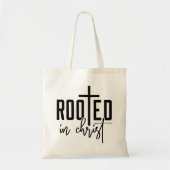 Geworteld in Christ Faith Based Graphic Christelij Tote Bag (Voorkant)