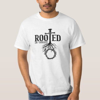 Geworteld in Christ Scripture Cross Christelijk Ve T-shirt