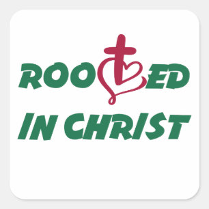 Geworteld in Christus. Christelijke Pasen vieringe Vierkante Sticker