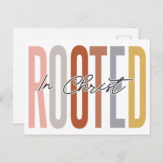 Geworteld in Christus, geloof in God, vertrouw op  Feestdagenkaart (Voorkant / Achterkant)