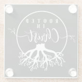 Geworteld in Christus Glazen Onderzetter (Achterkant)