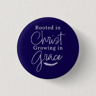 Geworteld in Christus Groeiend in Genade Gekleurd Ronde Button 3,2 Cm