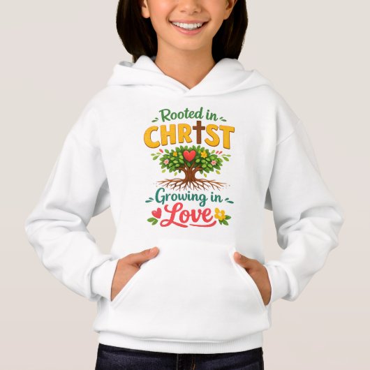 Geworteld in Christus, groeiend in liefde Hoodie (Voorkant)