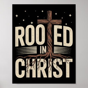 Geworteld in Christus Jezus Kruis Christelijk Gelo Poster