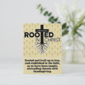 Geworteld in Christus Kolossenzen 2:7 Bijbelvers Briefkaart (Staand voorkant)