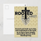 Geworteld in Christus Kolossenzen 2:7 Bijbelvers Briefkaart (Voorkant / Achterkant)