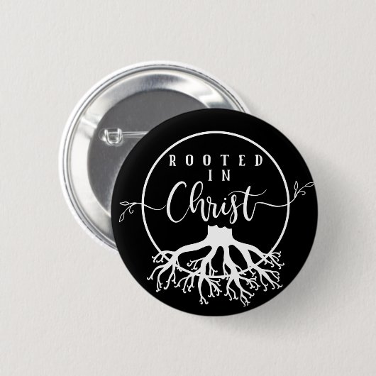 Geworteld in Christus Ronde Button 5,7 Cm (Voorkant /achterkant)