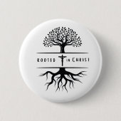 Geworteld in Christus Ronde Button 5,7 Cm (Voorkant)