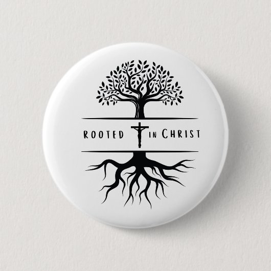 Geworteld in Christus Ronde Button 5,7 Cm (Voorkant)