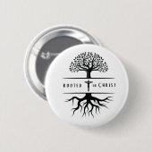 Geworteld in Christus Ronde Button 5,7 Cm (Voorkant /achterkant)