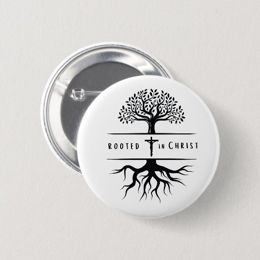 Geworteld in Christus Ronde Button 5,7 Cm (Voorkant /achterkant)