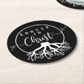 Geworteld in Christus Ronde Kartonnen Onderzetter (Gebogen)