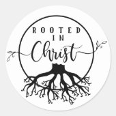 Geworteld in Christus Ronde Sticker (Voorkant)