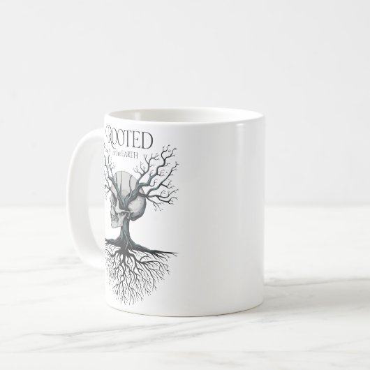 Geworteld in de aarde Skull Tree Koffiemok (Voorkant links)