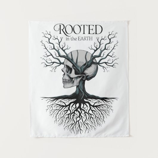Geworteld in de aarde Skull Tree Wandkleed (Voorkant)