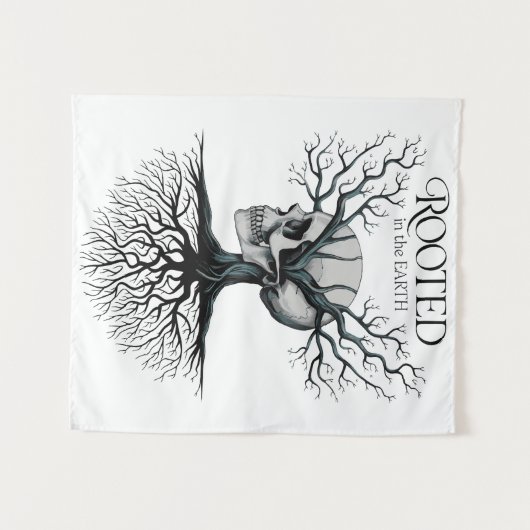 Geworteld in de aarde Skull Tree Wandkleed (Voorkant (horizontaal))