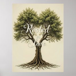 Geworteld in de liefde boom muur kunst poster