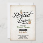 Geworteld in de liefde bruids douche uitnodiging (Voorkant)