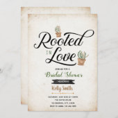 Geworteld in de liefde bruids douche uitnodiging (Voorkant / Achterkant)
