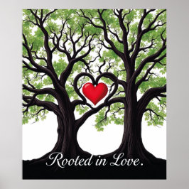 Geworteld in de liefde Hart boom symbolische kunst Poster