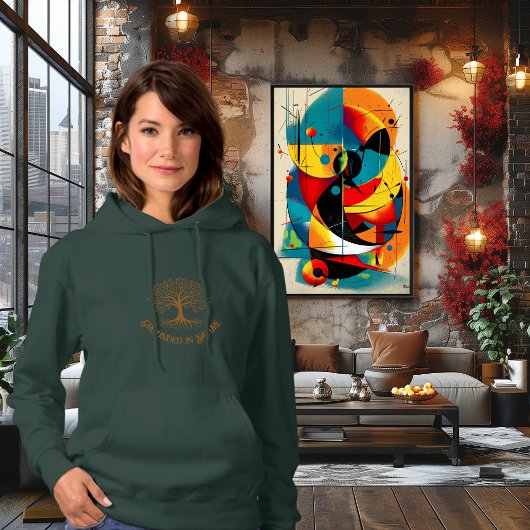 Geworteld in de Natuur Levensboom – Koper Accent Hoodie