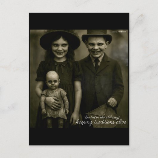 Geworteld in de oude manieren om tradities in leve briefkaart (Voorkant)