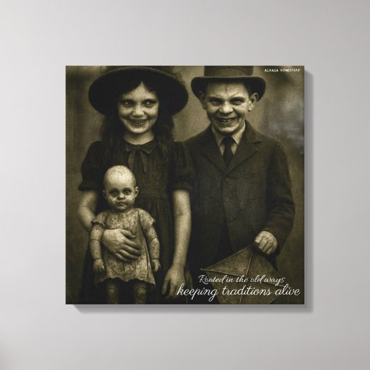Geworteld in de oude manieren om tradities in leve canvas afdruk (Voorkant)