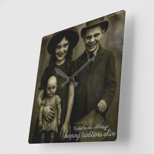 Geworteld in de oude manieren om tradities in leve vierkante klok (Hoek)