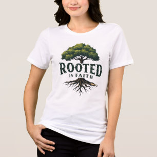 Geworteld in Faith Christelijk Tree Graphic Tri-Blend Shirt