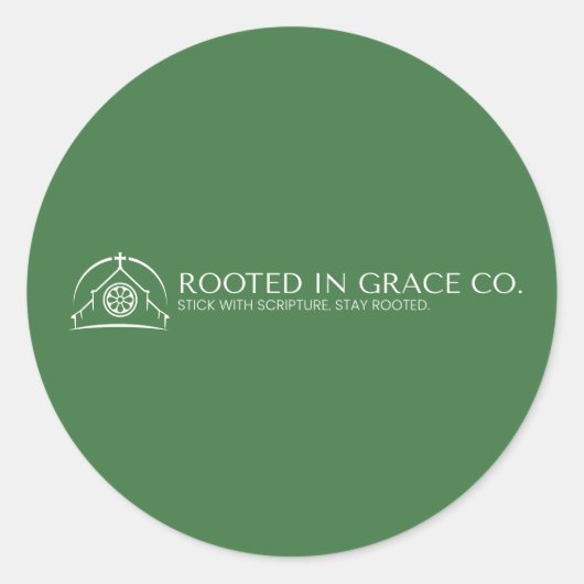 Geworteld in genade Kolossenzen 2:7 Ronde Sticker (Voorkant)