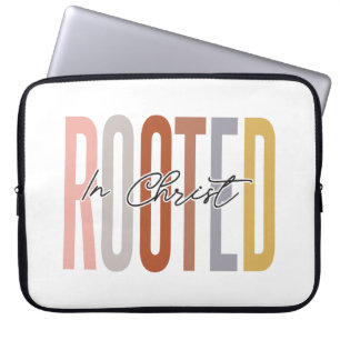 Geworteld in het Christ Laptop Hoesje Sleeve