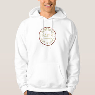 Geworteld in het geloof Badge Christelijk Hoodie