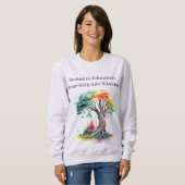 Geworteld in het onderwijs - Kleurrijke boom leraa Trui (Voorkant volledig)