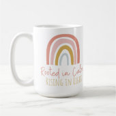 Geworteld in kalmte, opkomend in licht Inspirerend Koffiemok (Links)