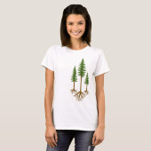 Geworteld in Kracht – Drie Groene Bomen T-shirt (Voorkant volledig)