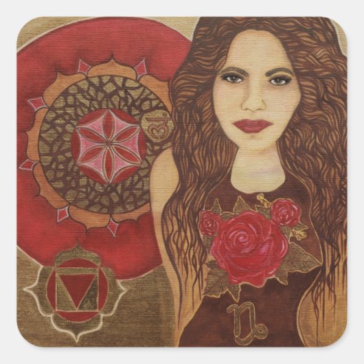 Geworteld in Kracht: Root Chakra Godin Sticker (Voorkant)