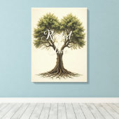 Geworteld in Liefde Boom Muurkunst Canvas Afdruk (Insitu (Houten vloer))
