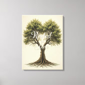 Geworteld in Liefde Boom Muurkunst Canvas Afdruk (Voorkant)