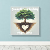 Geworteld in liefde canvas afdruk (Insitu (Houten vloer))
