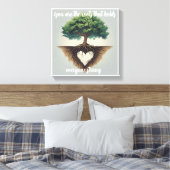 Geworteld in liefde canvas afdruk (Insitu (Slaapkamer))