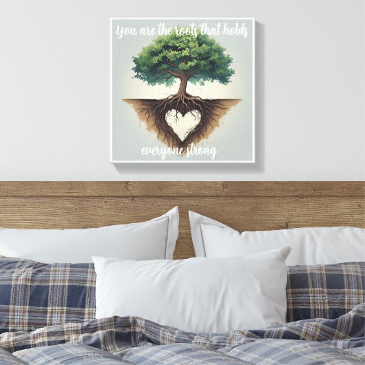 Geworteld in liefde canvas afdruk (Insitu (Slaapkamer))