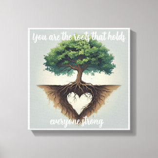 Geworteld in liefde canvas afdruk