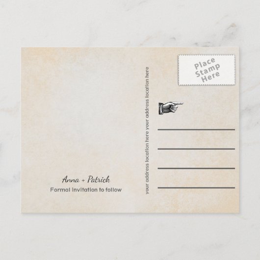 Geworteld in liefde rustieke boom string lichten o aankondigingskaart (Achterkant)