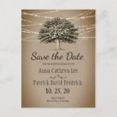 Geworteld in liefde rustieke boom string lichten o aankondigingskaart (Voorkant)