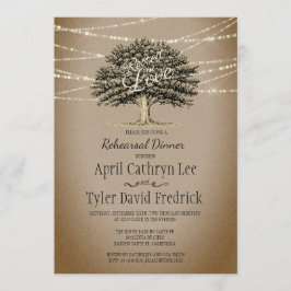 Geworteld in liefde rustieke boom verlichting repe kaart